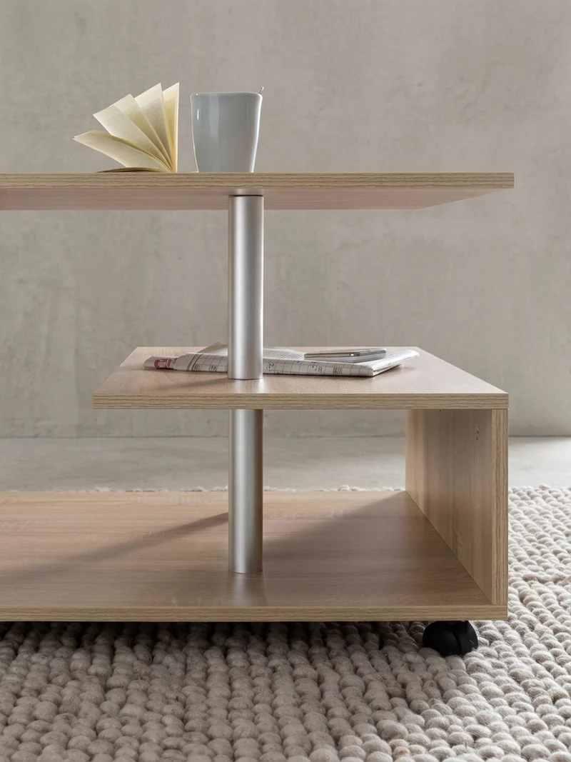 Couchtisch Eleganza in Grau, Melaminharzbeschichtung, mit geräumigen Ablageflächen