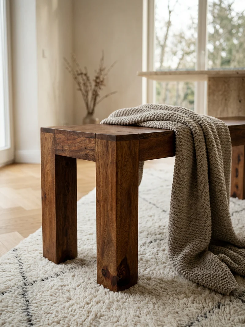 Sitzbank Massivholz Landhausstil handgefertigt