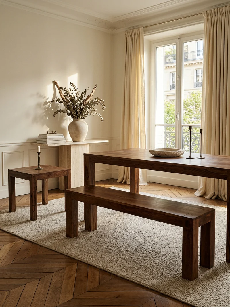 Sitzbank Massivholz Landhausstil handgefertigt