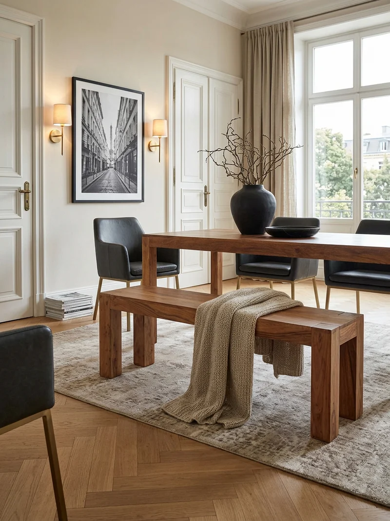 Sitzbank Massivholz Landhausstil handgefertigt