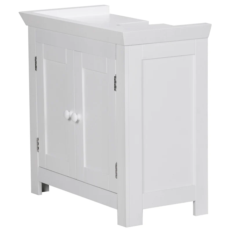 Waschbeckenunterschrank Weiß 50x25x41 cm im Landhausstil aus MDF