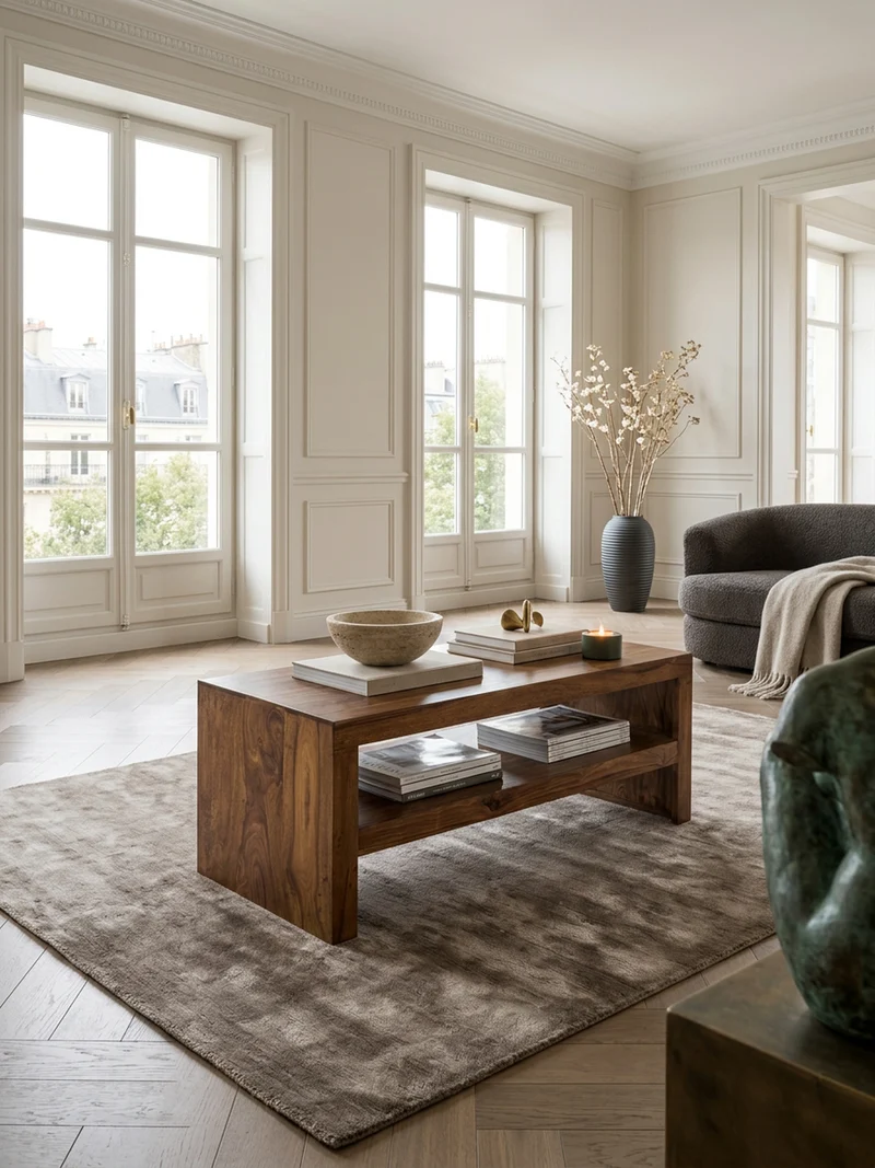 Couchtisch Sheesham Massivholz, Moderner Stil, Orientalisches Flair, 110x45x45 cm, Handgefertigt