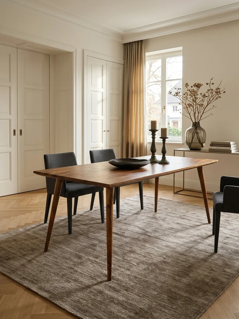Esstisch Massivholz Braun Landhausstil Handgefertigt