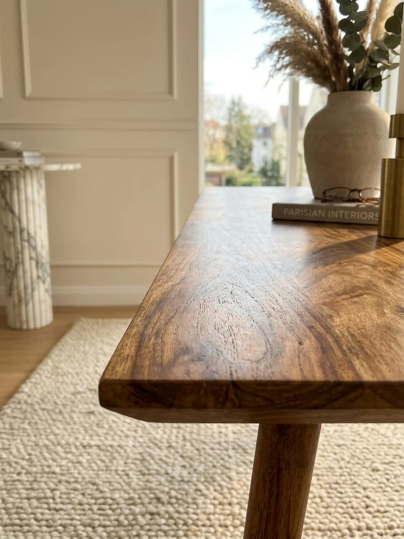 Esstisch Massivholz Braun Landhausstil Handgefertigt
