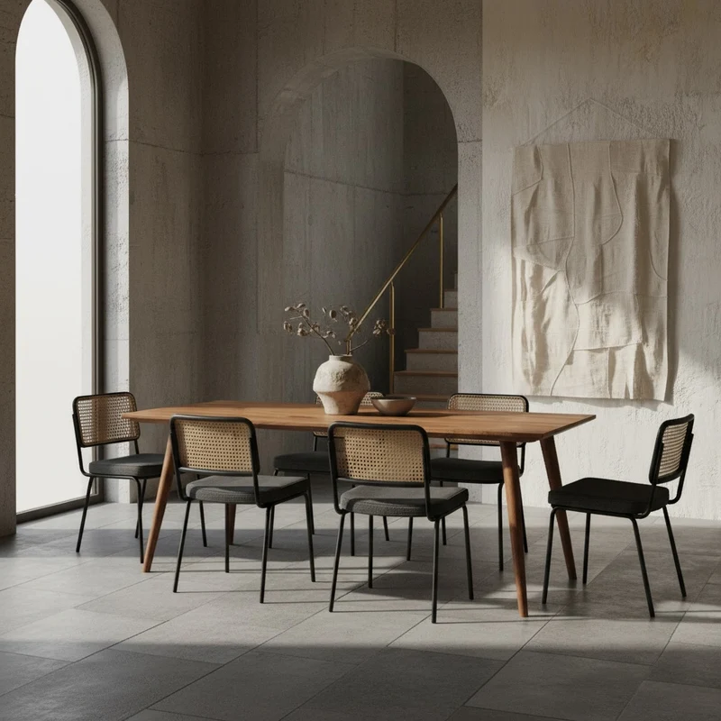 Esstisch Massivholz Braun Landhausstil Handgefertigt