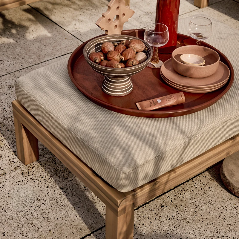 Gartenhocker/Beistelltisch Akazienholz natur/sand