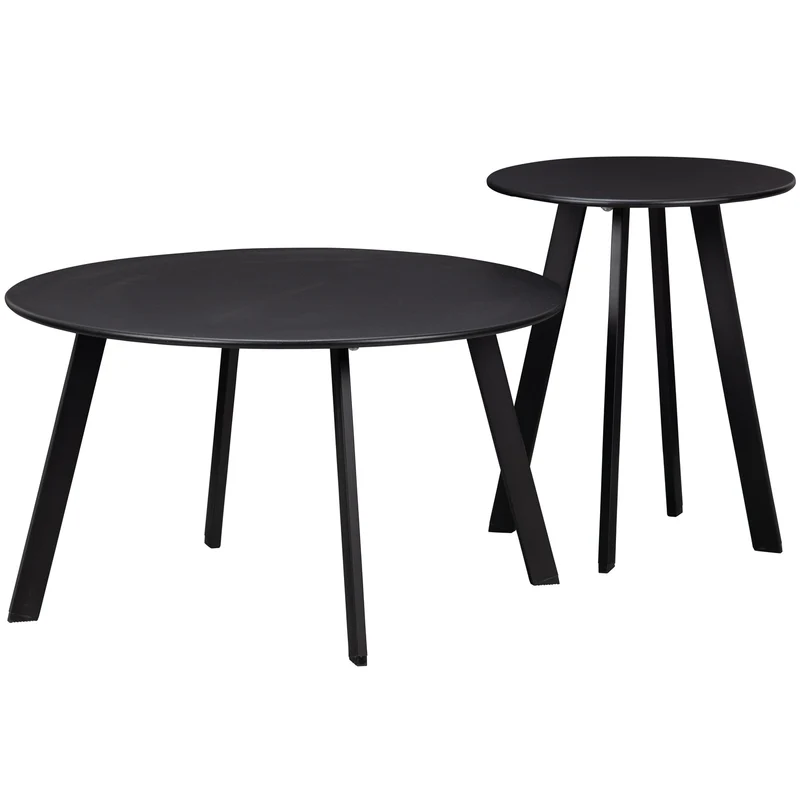 Fer beistelltisch garten metall schwarz ø70 cm