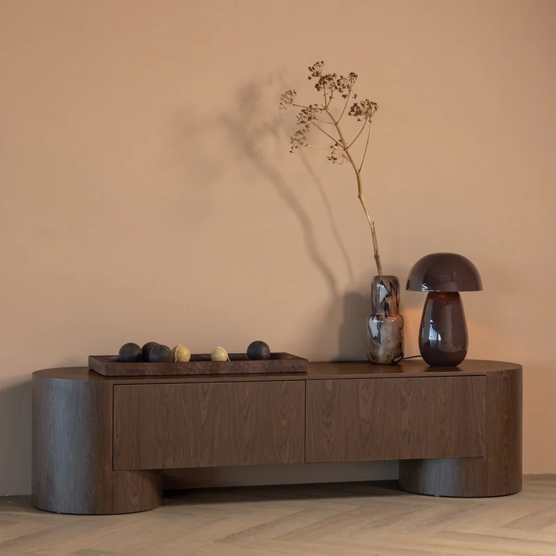 Monika handgeformte vase glas braun