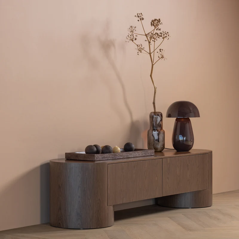 Monika handgeformte vase glas braun