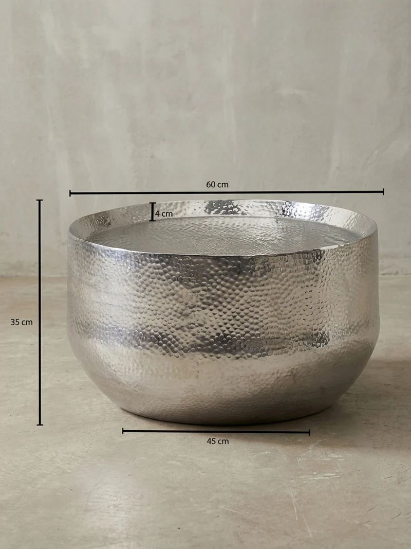 Couchtisch Orientalisch mit Hammerschlag-Struktur aus Aluminium und hohler Bauweise