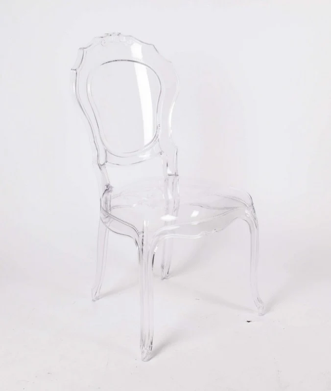 Stuhl Barock aus Polycarbonat, Stuhl transparent