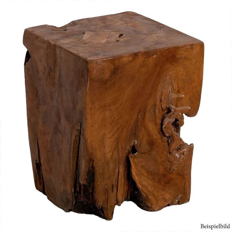 Beistelltisch Hocker HEAVY STOOL Teak Handmade massiv eckig