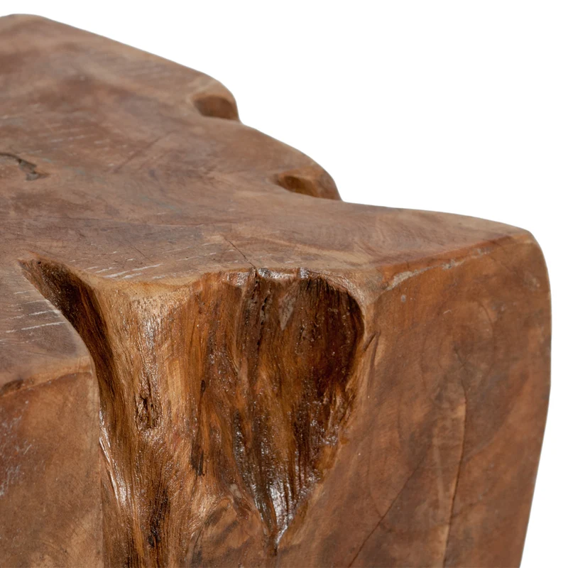 Beistelltisch Hocker HEAVY STOOL Teak Handmade massiv eckig