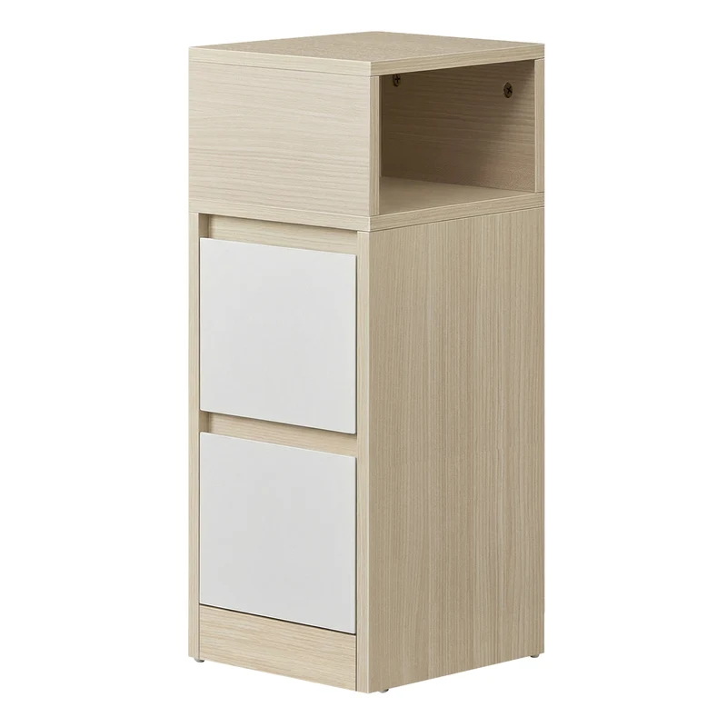 Schmaler Nachttisch mit 2 Schubladen