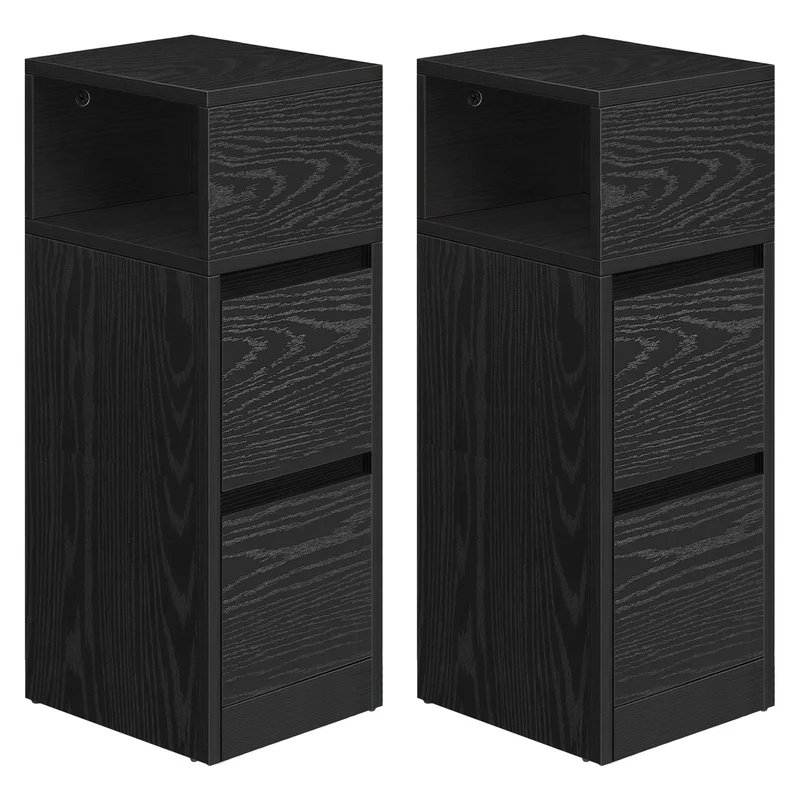 Schmaler Nachttisch mit 2 Schubladen