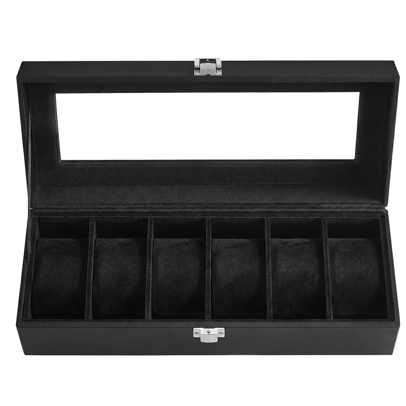 Uhrenbox mit Glasdeckel und Schloss