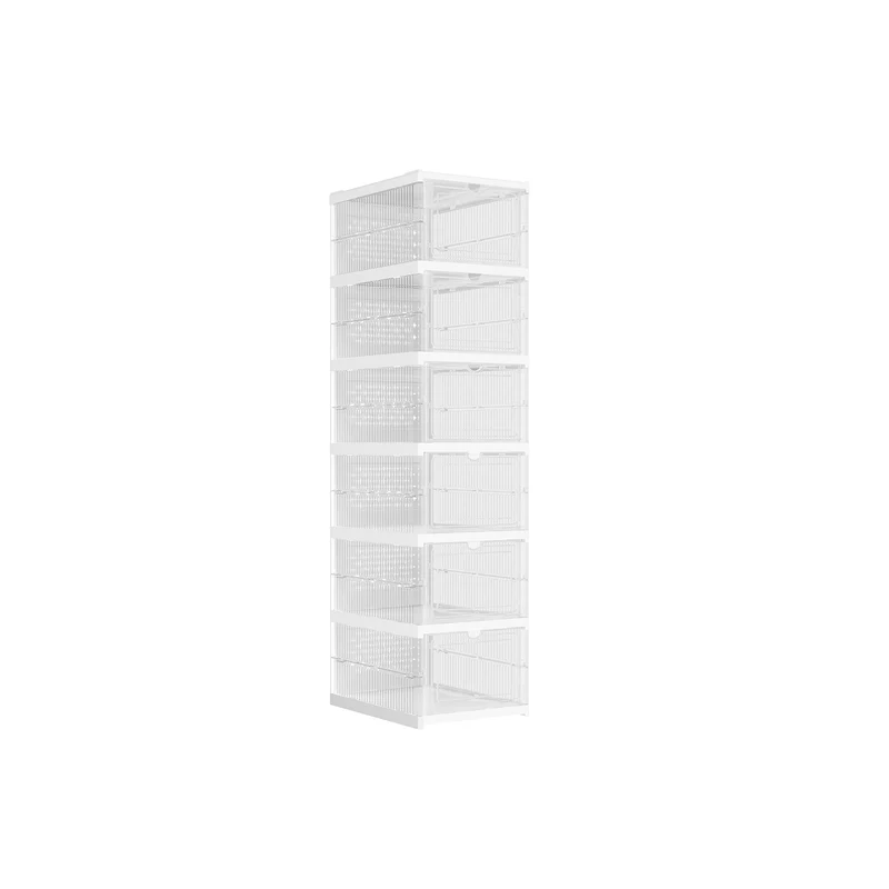 Schuhschrank mit 6 Schuhboxen transparent-tintenschwarz