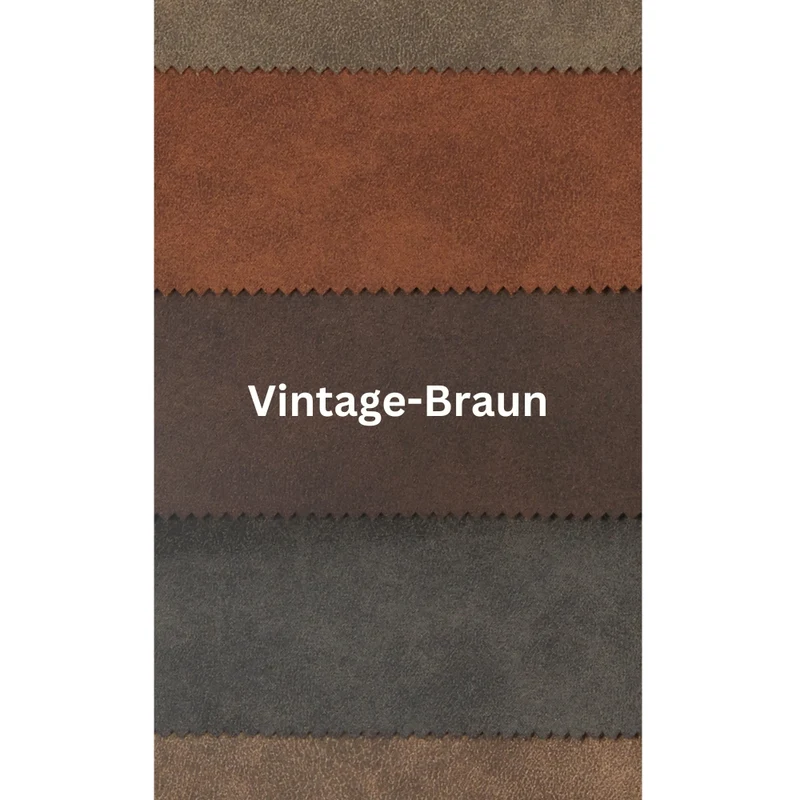 Drehbarer Stuhl JUDIKA vintage-braun Mikrofaser 360° mit Armlehne