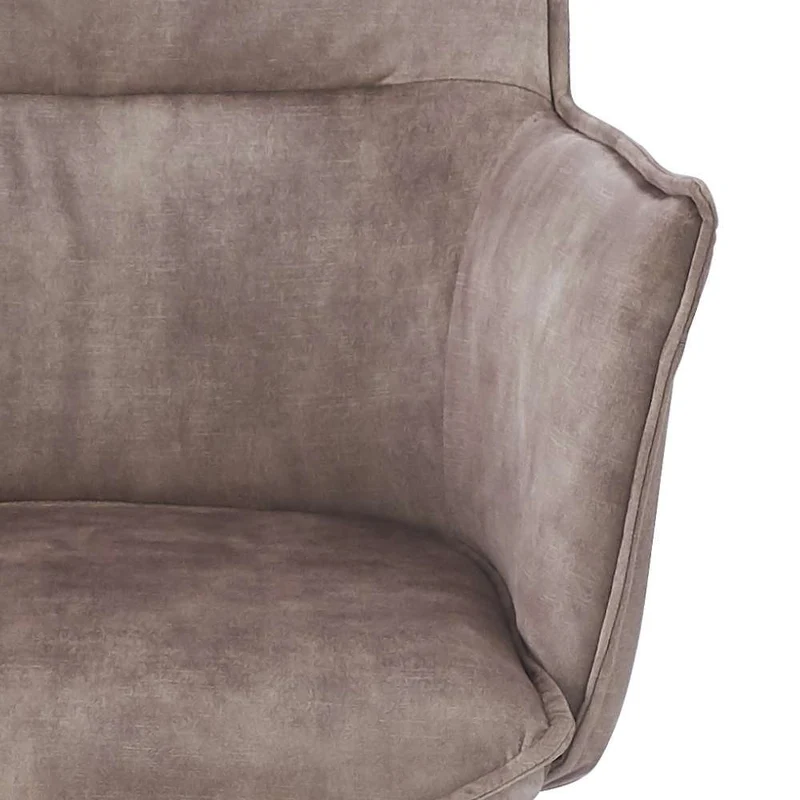 Drehbarer Design Stuhl AURELIA creme Samt Metallgestell 360°