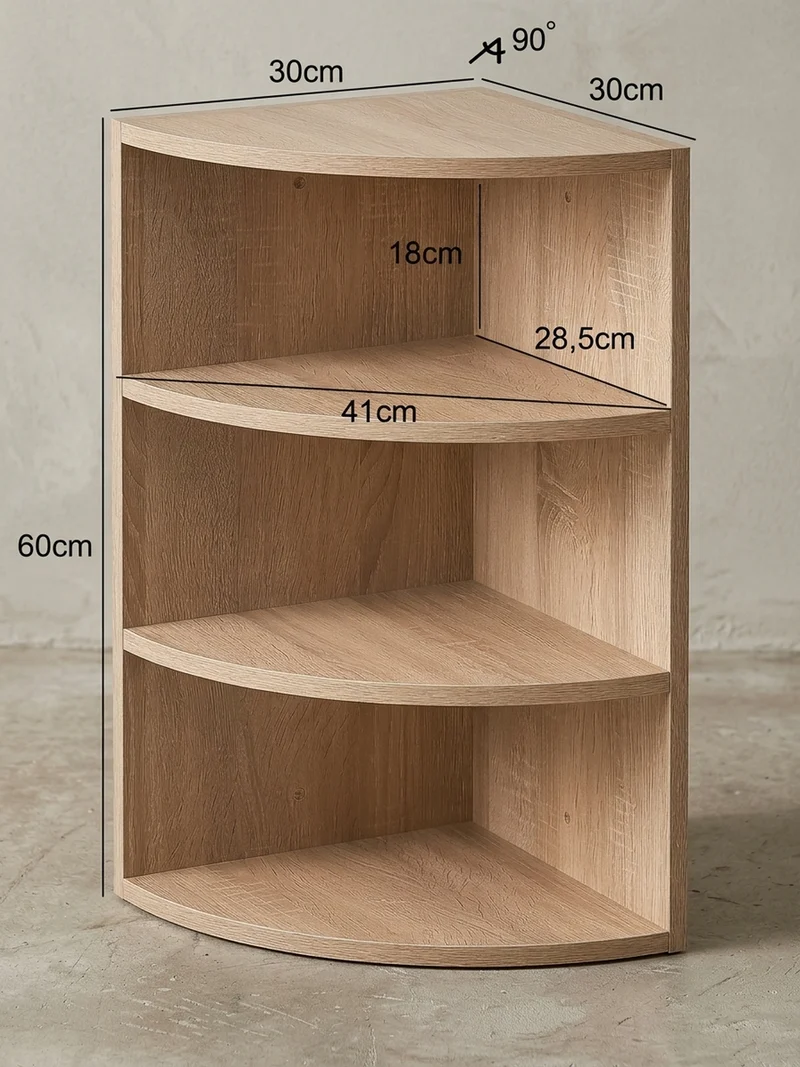 Eckregal MDF Runder Front Modern