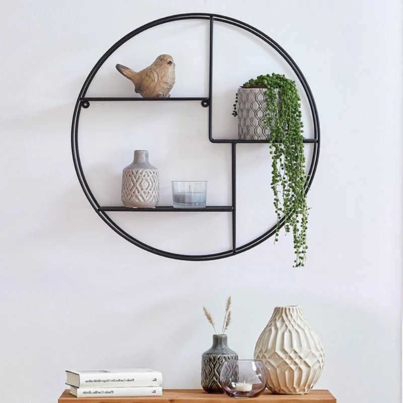 Design-Wandregal MURO 55cm schwarz Industrial-Look Metall