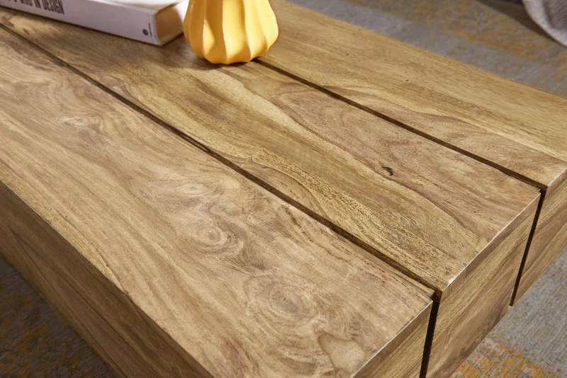 Couchtisch aus Massivholz, handgefertigt, pflegeleicht, aus Akazienholz und Edelholz
