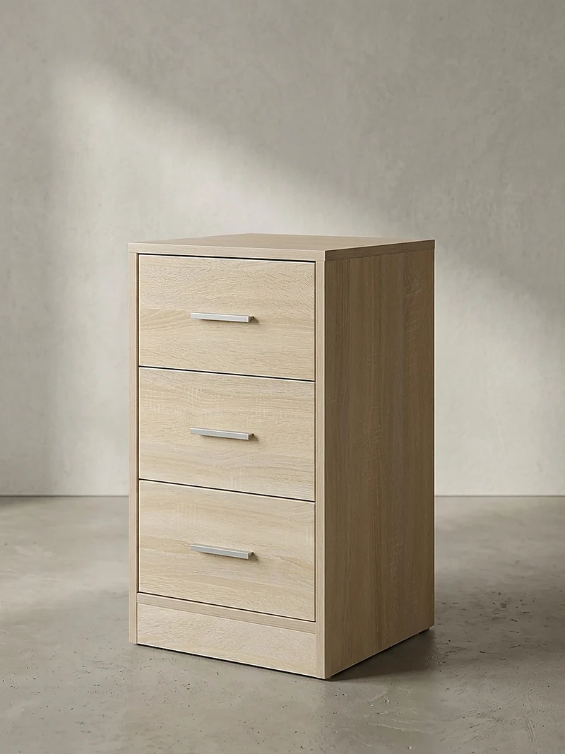 Nachttisch Holz 3 Schubladen Melaminbeschichtet Modern