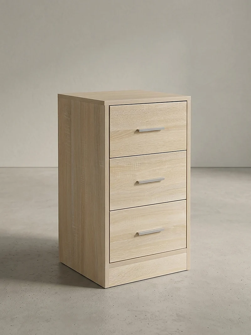Nachttisch Holz 3 Schubladen Melaminbeschichtet Modern