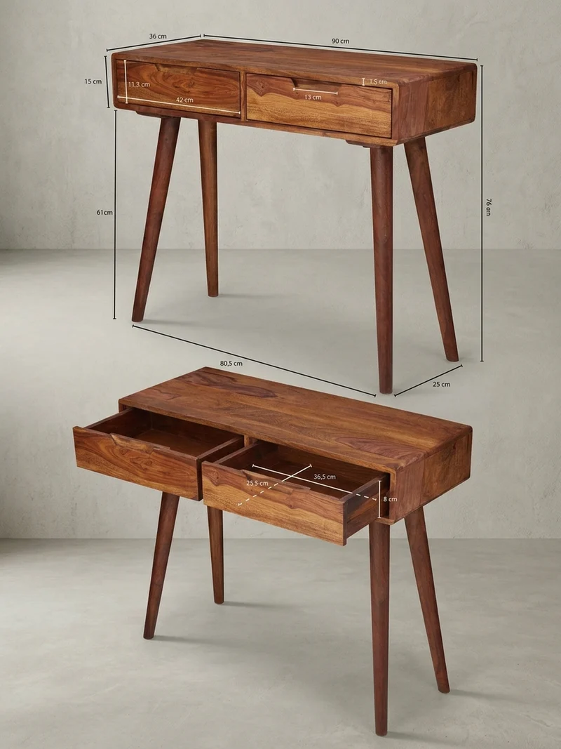 Konsolentisch – Massivholz, 90 cm, handgefertigt, Landhausstil