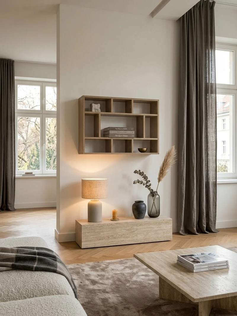 Wandregal Spanplatte 9 Fächer Modern