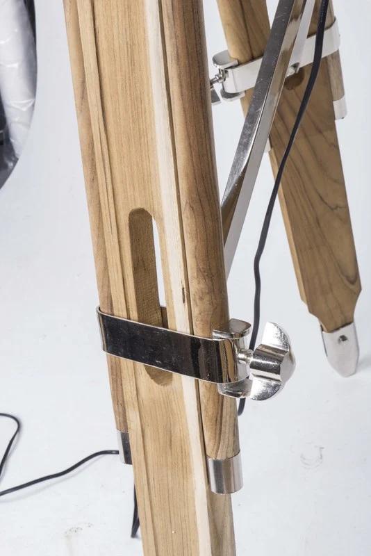 Stehleuchte höhenverstellbar im Landhausstil, Dreibein Stehlampe mit einem Lampenschirm, Höhe 103-200 cm