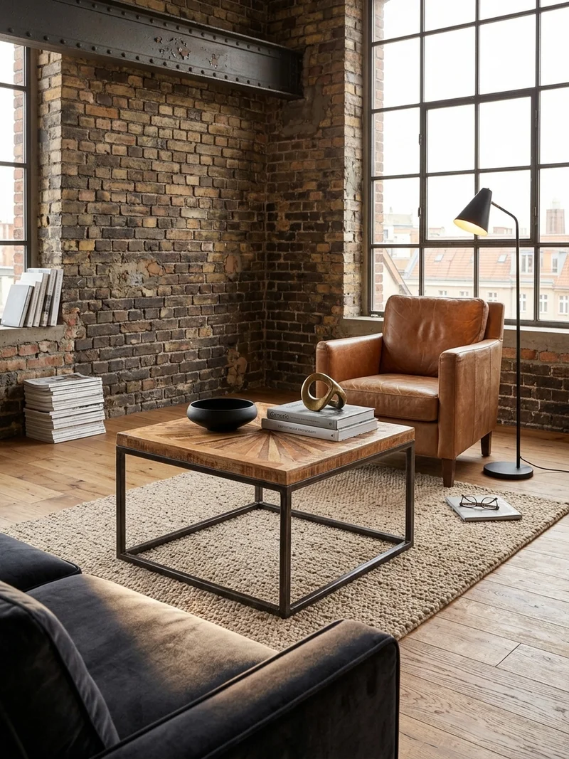 Couchtisch Mangoholz Modernes Design Große Ablagefläche Stabile Beine