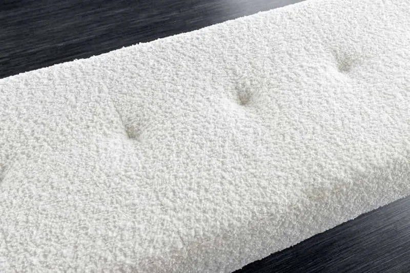 Moderne Sitzbank BELLE 100cm weiss Bouclé Interieur-Tipp
