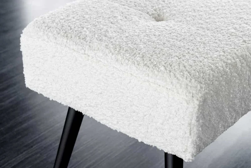 Moderne Sitzbank BELLE 100cm weiss Bouclé Interieur-Tipp