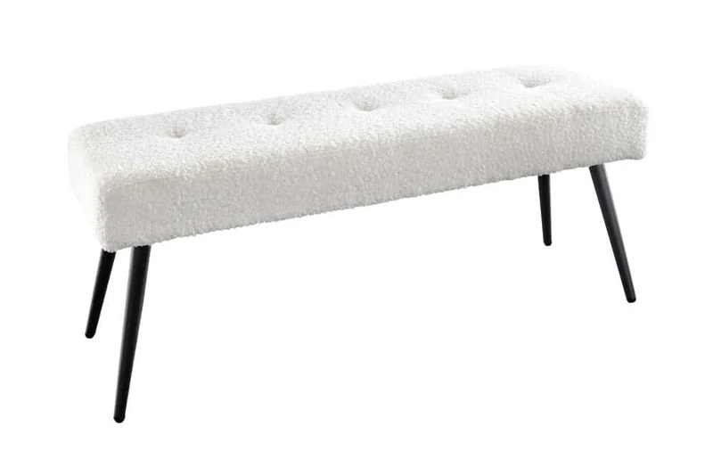 Moderne Sitzbank BELLE 100cm weiss Bouclé Interieur-Tipp