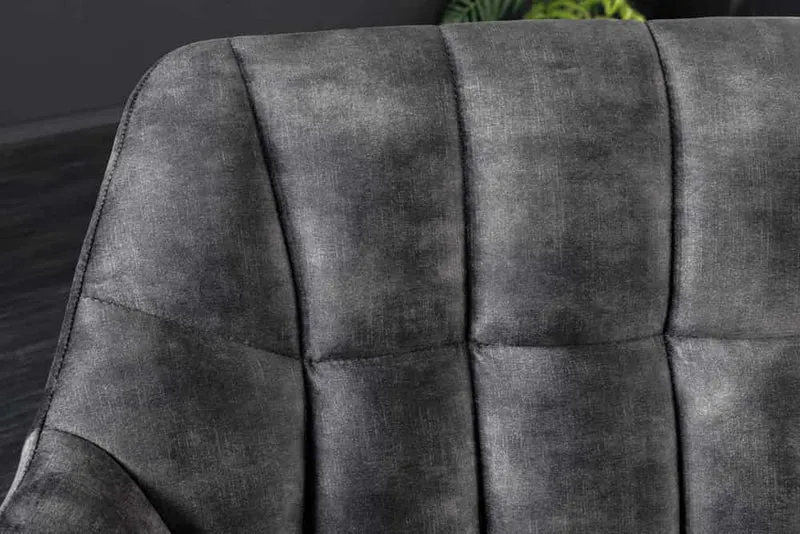 Moderne Sitzbank LYON 165cm mit Lehnen grau Metallgestell schwarz
