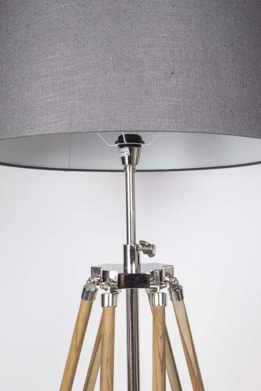 Stehleuchte höhenverstellbar im Landhausstil, Dreibein Stehlampe mit einem Lampenschirm, Höhe 103-200 cm