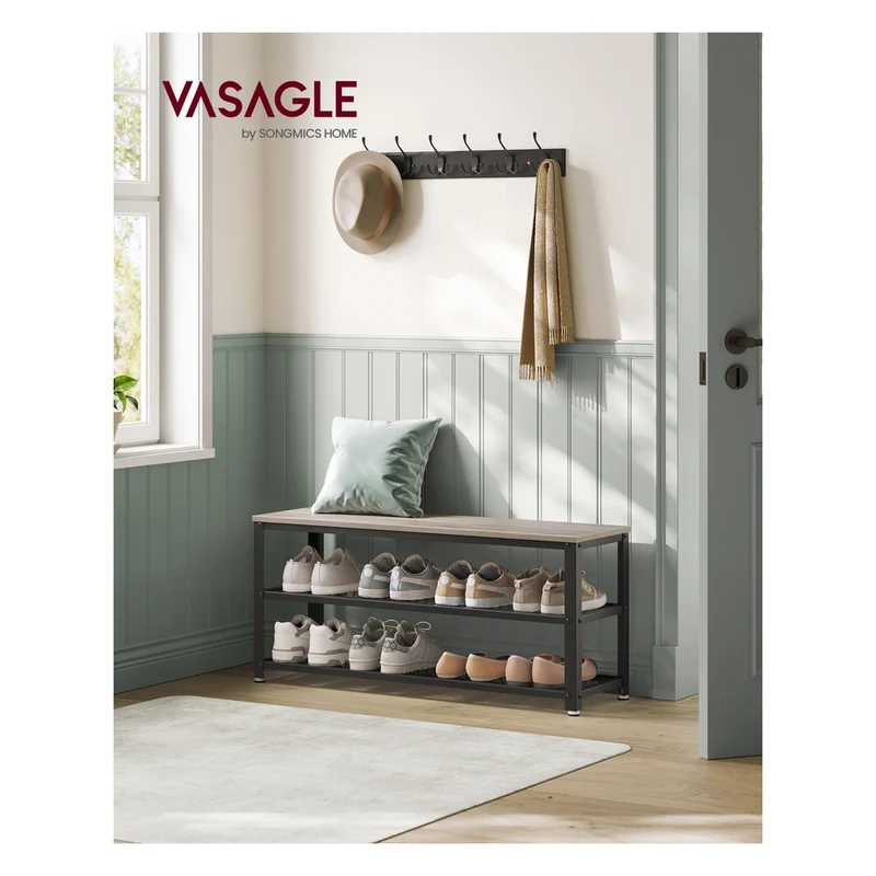 Schuhregal mit 2 Ablagen