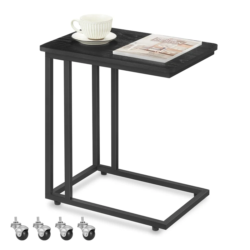 Beistelltisch mit Rollen C-Form Industrie-Design