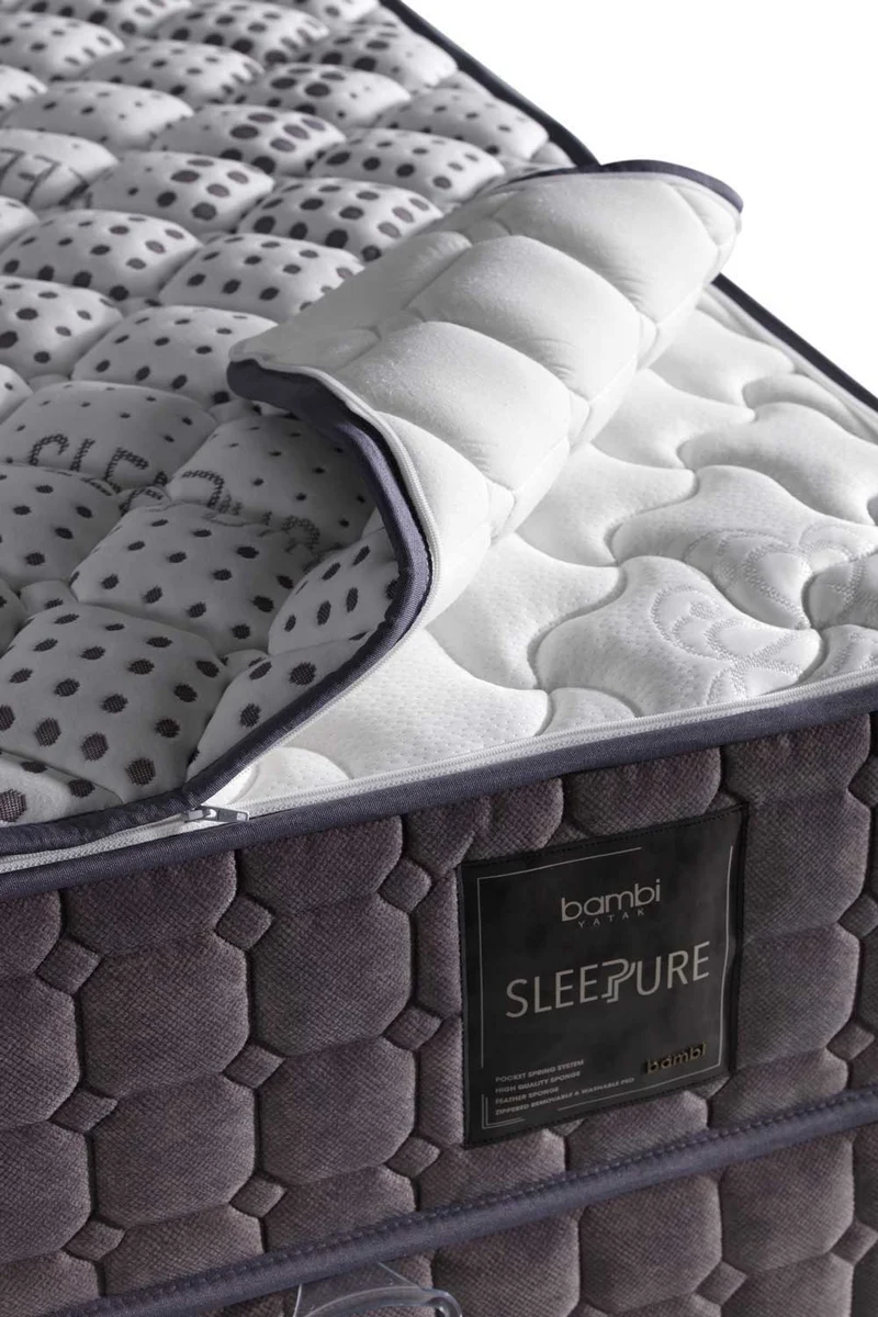 Bambi Sleepure Boxspringbett-Set Waschbarer Bezug Hygiene Fest 31cm H3-H4