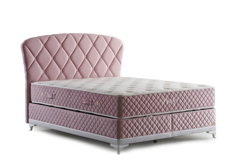 Bambi Pinky Boxspringbett-Set Rosa Wendematratze Taschenfederkern 29cm H3