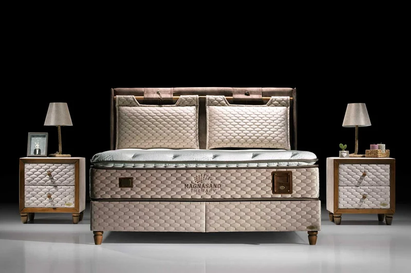 Bambi Magnasand Therapy Boxspringbett-Set Magnetfeld Wellness Sand 30cm H3