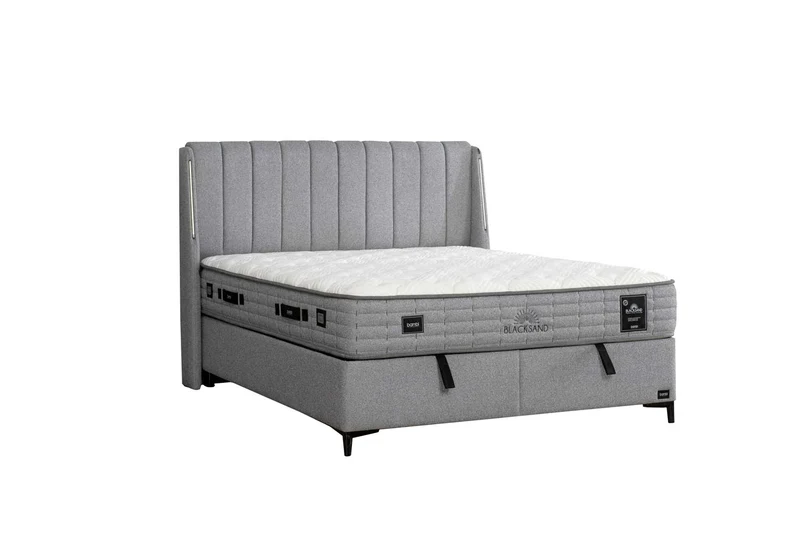 Bambi Boxspringbett Set H4 Blacksand Taschenfederkern 32cm Premium