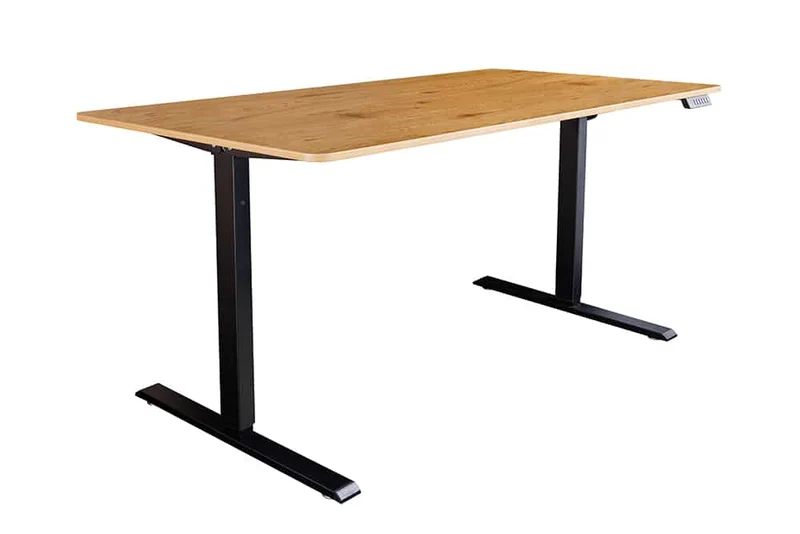 Höhenverstellbarer Schreibtisch KANTOR 140cm Eiche Metall