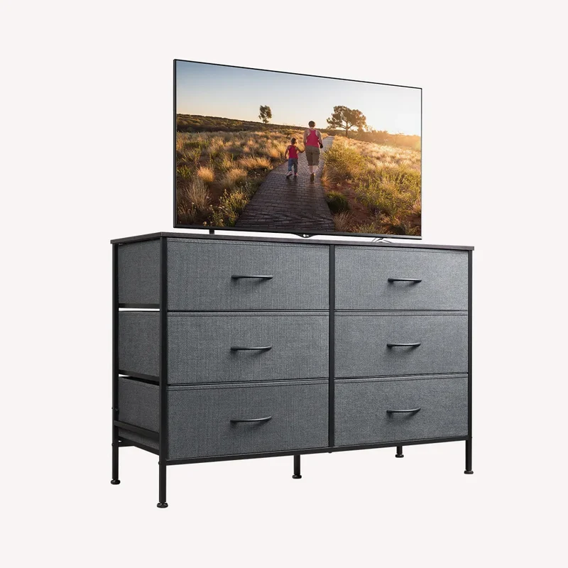 WLIVE Minimalist Wide 6-Drawer Storage Fabric Dresser