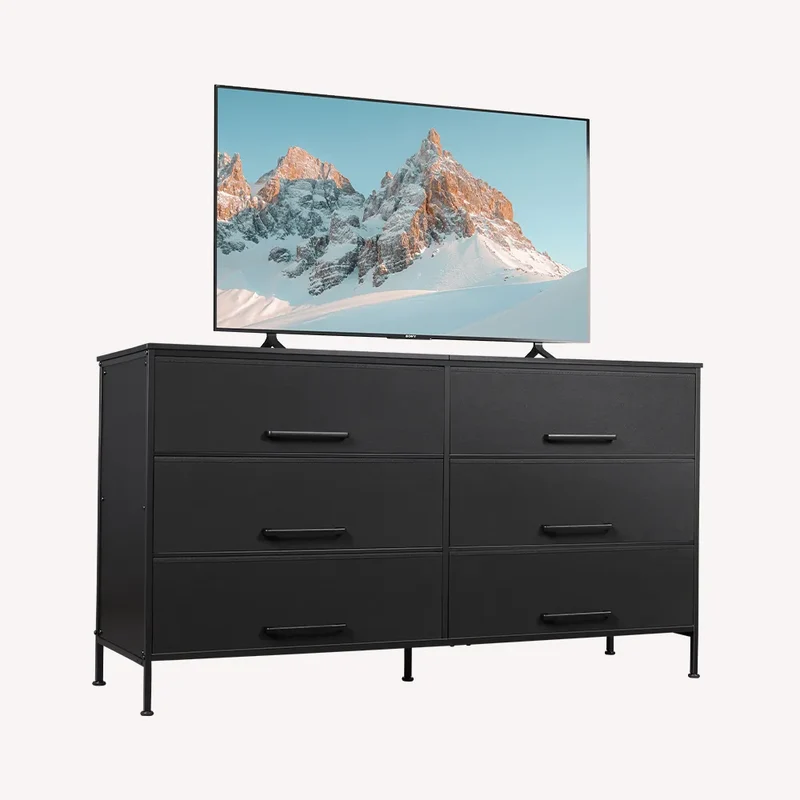 WLIVE Minimalist Wide 6-Drawer Storage Fabric Dresser