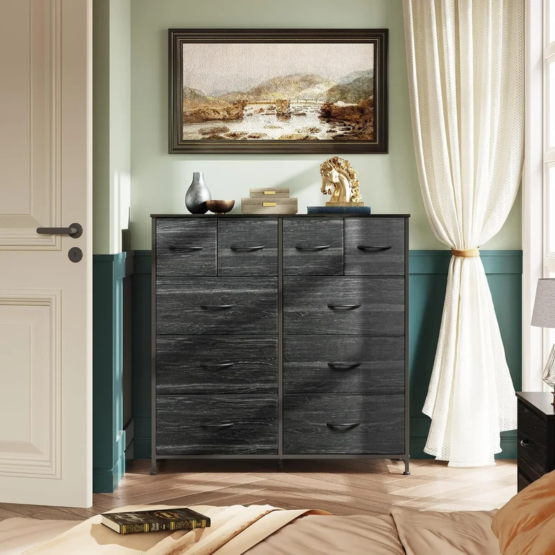 WLIVE Minimalist 10-Drawer Large Storage Fabric Dresser
