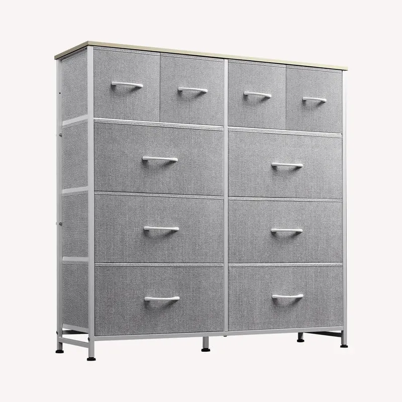 WLIVE Minimalist 10-Drawer Large Storage Fabric Dresser
