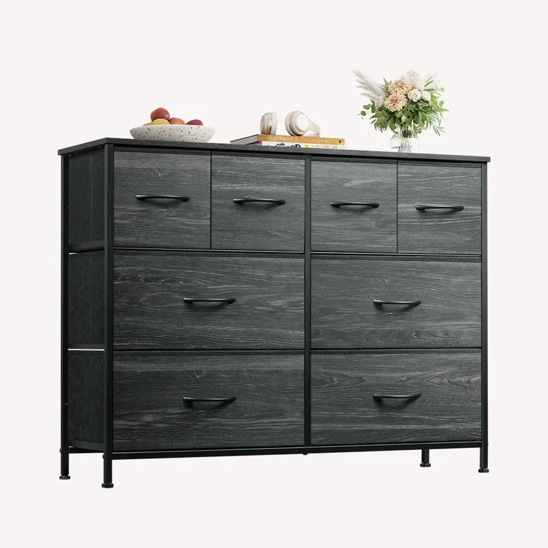 WLIVE Minimalist Wide 8-Drawer Storage Fabric Dresser