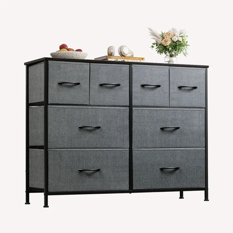 WLIVE Minimalist Wide 8-Drawer Storage Fabric Dresser